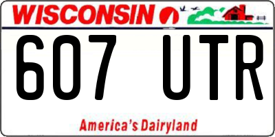 WI license plate 607UTR