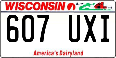 WI license plate 607UXI