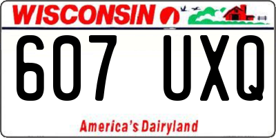 WI license plate 607UXQ