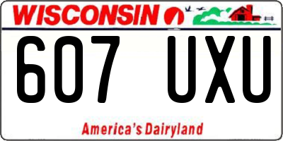 WI license plate 607UXU