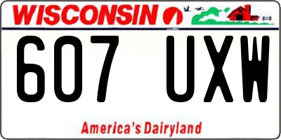 WI license plate 607UXW