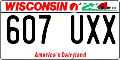 WI license plate 607UXX