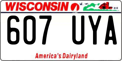 WI license plate 607UYA
