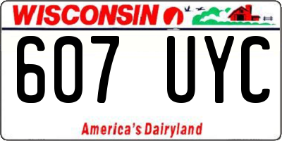 WI license plate 607UYC