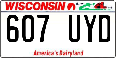 WI license plate 607UYD