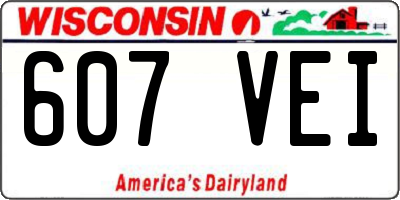 WI license plate 607VEI