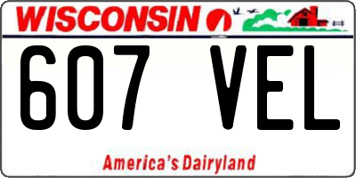 WI license plate 607VEL
