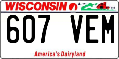 WI license plate 607VEM