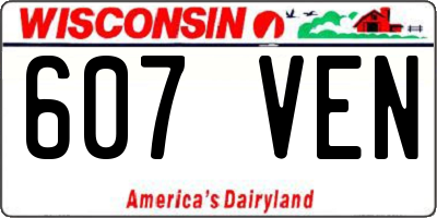 WI license plate 607VEN