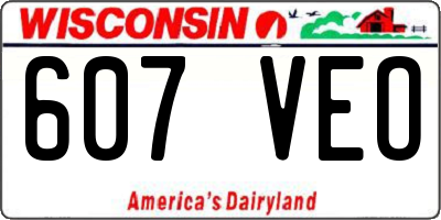 WI license plate 607VEO