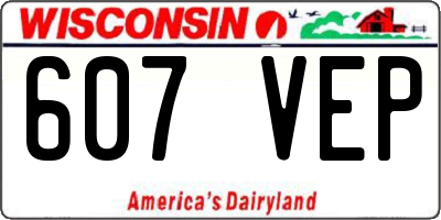 WI license plate 607VEP