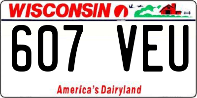 WI license plate 607VEU