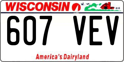 WI license plate 607VEV
