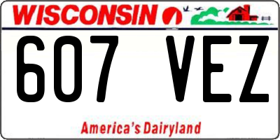 WI license plate 607VEZ