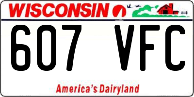 WI license plate 607VFC