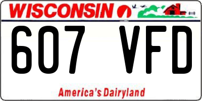 WI license plate 607VFD