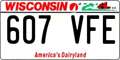 WI license plate 607VFE