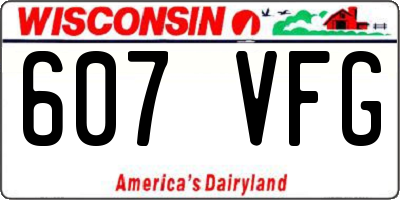 WI license plate 607VFG