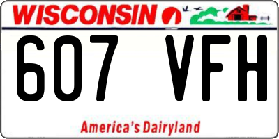 WI license plate 607VFH
