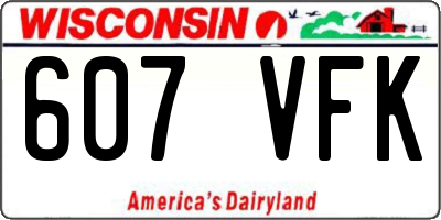 WI license plate 607VFK