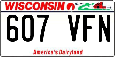 WI license plate 607VFN