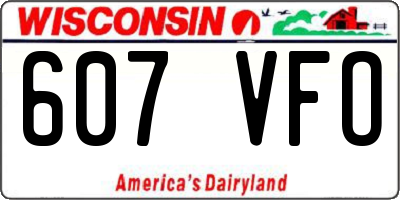 WI license plate 607VFO