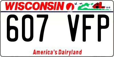 WI license plate 607VFP