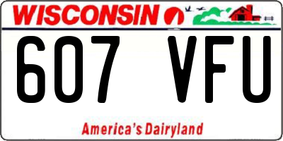 WI license plate 607VFU