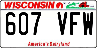 WI license plate 607VFW