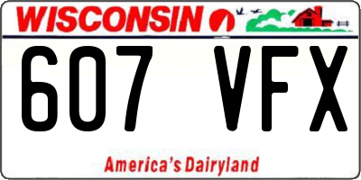 WI license plate 607VFX