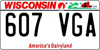 WI license plate 607VGA