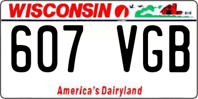 WI license plate 607VGB