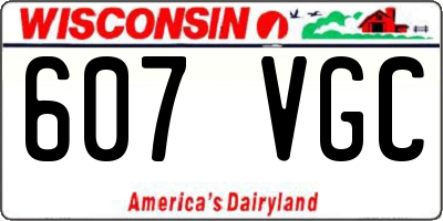 WI license plate 607VGC
