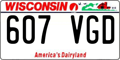 WI license plate 607VGD
