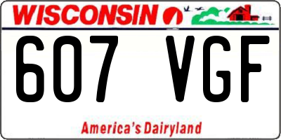 WI license plate 607VGF