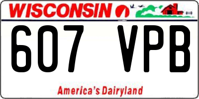 WI license plate 607VPB
