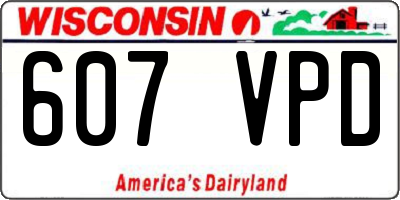 WI license plate 607VPD