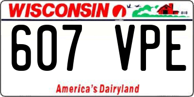 WI license plate 607VPE