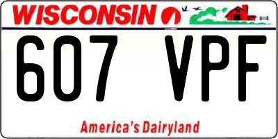 WI license plate 607VPF