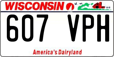 WI license plate 607VPH