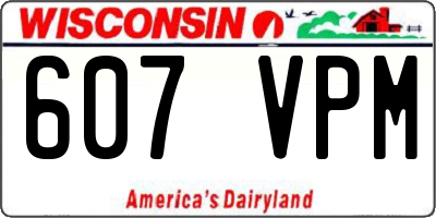 WI license plate 607VPM