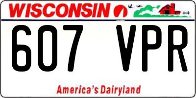 WI license plate 607VPR