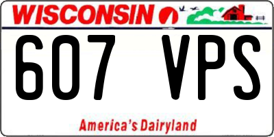 WI license plate 607VPS