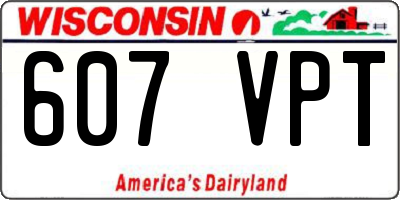 WI license plate 607VPT