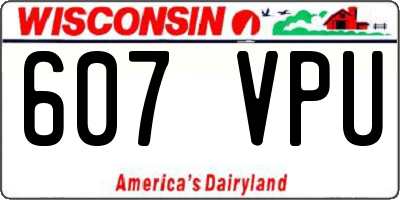 WI license plate 607VPU