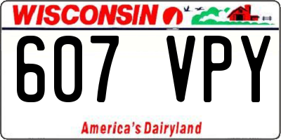 WI license plate 607VPY