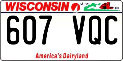 WI license plate 607VQC