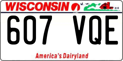 WI license plate 607VQE