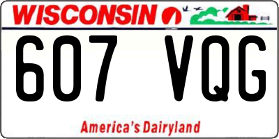 WI license plate 607VQG