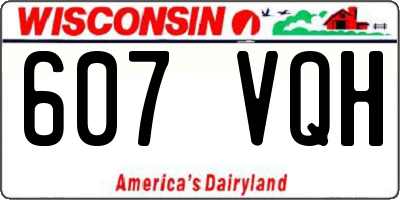 WI license plate 607VQH